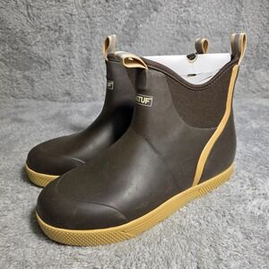 XTRATUF Ankle Deck Boot Chocolate Brown Tan Waterproof Fishing Mens 11 New